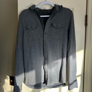 Banana Republic Charcoal Hooded Shirt Jacket